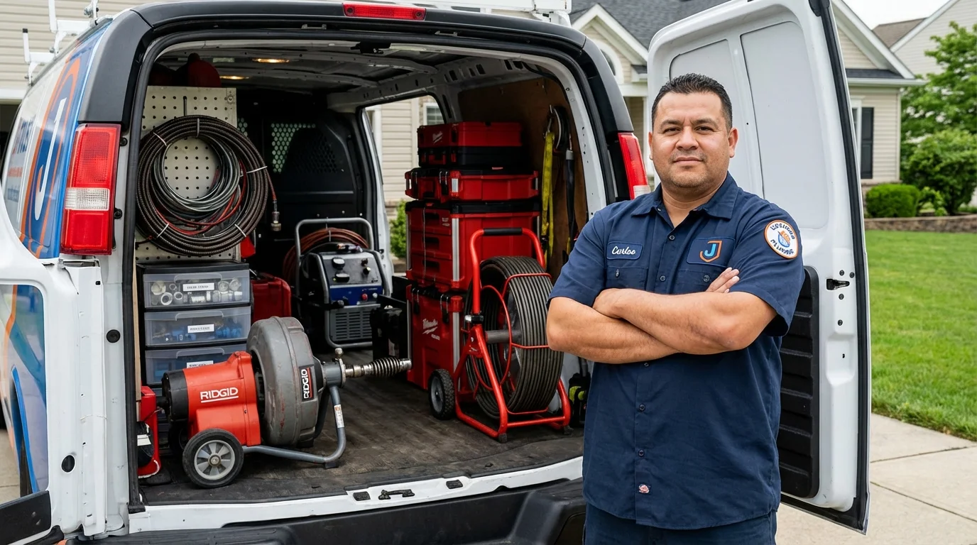 Professional drain cleaning equipment and Johns Plumbing LLC plumber in Atwood
