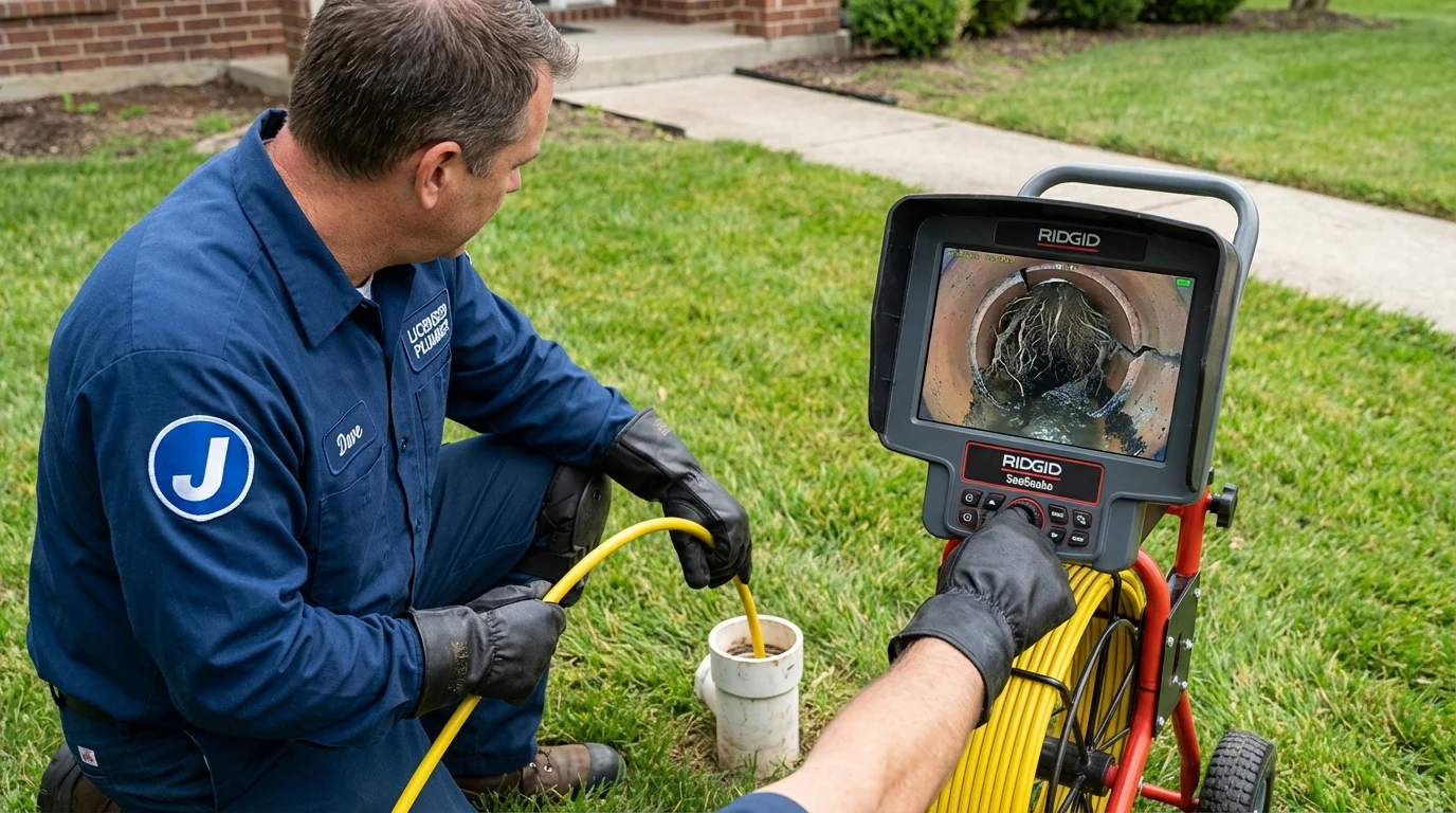Sewer camera inspection being performed by Johns Plumbing LLC in Atwood